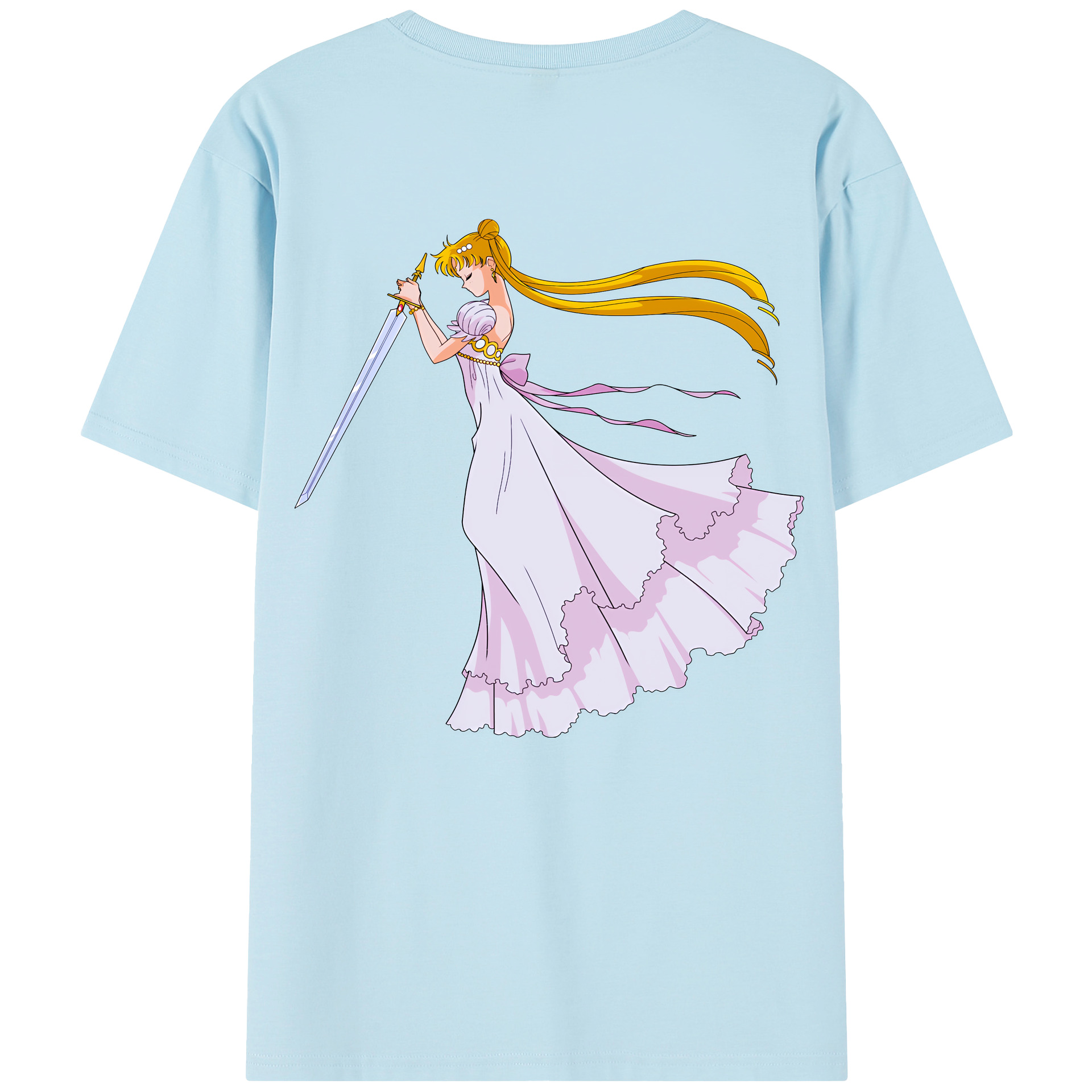 （画像用） 美少女戦士セーラームーン 愛野 美奈子 あいの みなこ Sailor Moon Aino Minako 綿100％半袖Tシャツ（背面プリント）